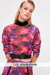 Multicolour Submersible Fabric Arched Crop Knitted Sweatshirt