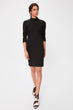 Black Upright Collar Knitted Dress