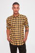 Mustard Male Plaid Lumberjack Slim Fit Shirt New