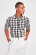 Black Male Plaid Lumberjack Epaulets Slim Fit Shirt New