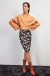 Flower Patterned Knitted Skirt