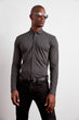 Male Fabric Slim Fit Knitted Shirt