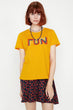 Coton Women Yellow T-Shirt 9KAL11479JK