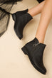 Black Suede Black Kroko Women Boots