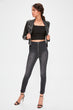 Black Zip Detail High Waist Legging Jeans
