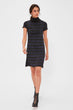 Black Striped Silvery Sweater Dress