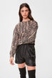 Leopard Pattern Knitted Sweatshirt