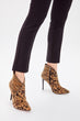 Brown Colt Feather Leopard Pattern Women Boots