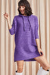 Women Hooded Eyelash Tunic Dress