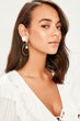 Beaded Stoned 3'lü Suit Earrings