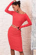 Women Boat Neckline Sweater Dress