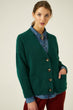 Button Through Knitted Cardigan With Pocket Detail Woman Green