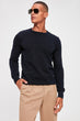 Navy Blue Men Cycling Neck Textured Cotton Knitwear Sweater New