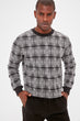 Mens Plaids Bike Collar Long-Sleeve Sweater