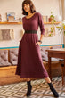 Women Cherry Decay Pockets Temporary Shed Wool Viscose Dress