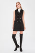 Black Gilet With Pockets Dress