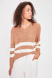 Brown Striped Knitwear Sweater