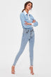 Blue-Flushing High Waist Skinny Jeans