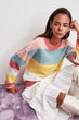 Pink Color Block Sweater Pullover