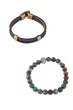 Men Natural Stone and Leather Magnet Bijouterie Bracelet