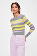 Gray Striped Knitwear Sweater