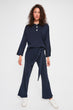 Dark Blue Lacing Detailed Sweater Pants