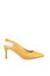 Mustard Textured Women Heels Shoes