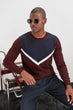Male Bicycle Lapel Paneled Knitwear Sweater New