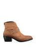 Tan Suede Buckled Women Boots
