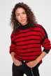 Navy Blue Striped Knitwear Sweater