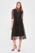 Black Lacing Detailed Gauze Knitted Dress