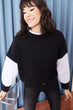 Women 'S Collar And Sleeve Detail Sweatshirt