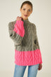 Cable Knit Jumper Woman Grey Marl