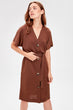 Brown Belted Knit Dress