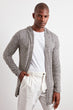 Male Striped Hooded Long-Sleeve Cardigan