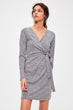 Gray Double Breasted Knitted Dress