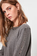 Gray Colar Stone Sweater Sweater