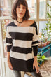 Women Striped Temporary Shed Slim Knitwear Sweater