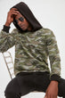 Male Kangaroo Pocket Hooded Camo Sweatshirts New