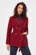 Front Button Belt Detailed Woolen Stamp Coat