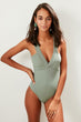 Khaki Triangle detailed Swimsuit