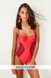 Red With Color Block Swimwear