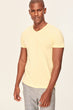Yellow Men's T-Shirt Presser - Cotton V Neck