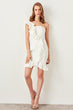 Raw White Ruffle Detail Dress