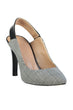 Gray Plaid Women's High-Heeled Shoes