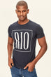 Men Navy Men's Slim Fit Printed T-shirts