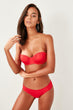 Red Shirred Bikini