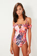 Multicolour Carmen Neck Swimwear