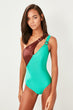 Green Buckle Detail Swimsuit