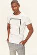 White Men Slim Fit Printed T-shirts